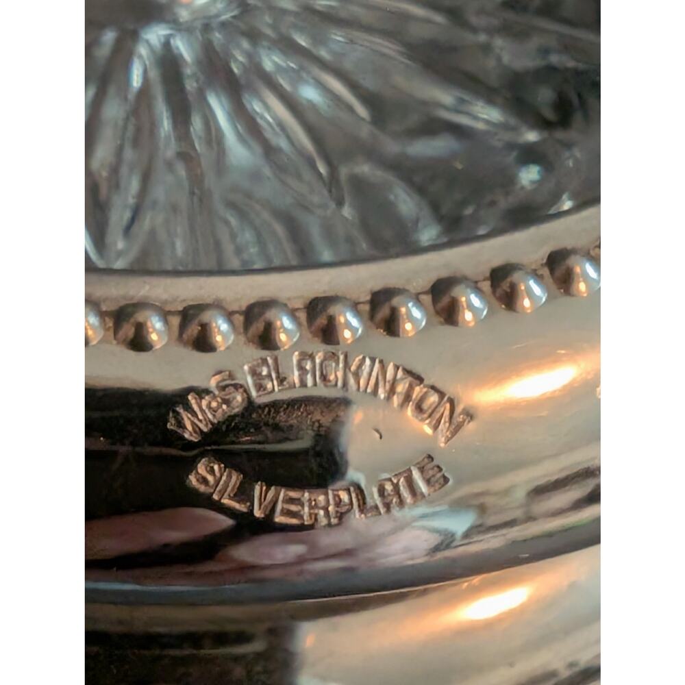 Vintage Regency Style Crystal Silverplate Coasters Set of 7 By WeS Blankinton - Picture 6 of 10